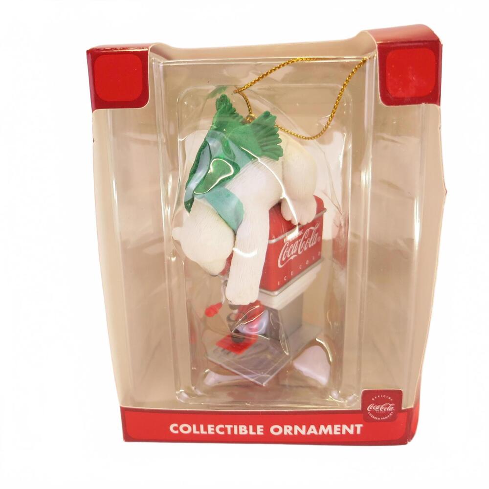 Vintage Trevco Coca-Cola Polar Bear with Soda Machine of Coke Ornament